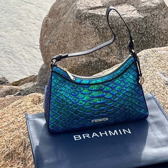 Brahmin Handbags - NWT Brahmin Emerald Lulia Esme Shoulder Handbag Blue Green Mermaid